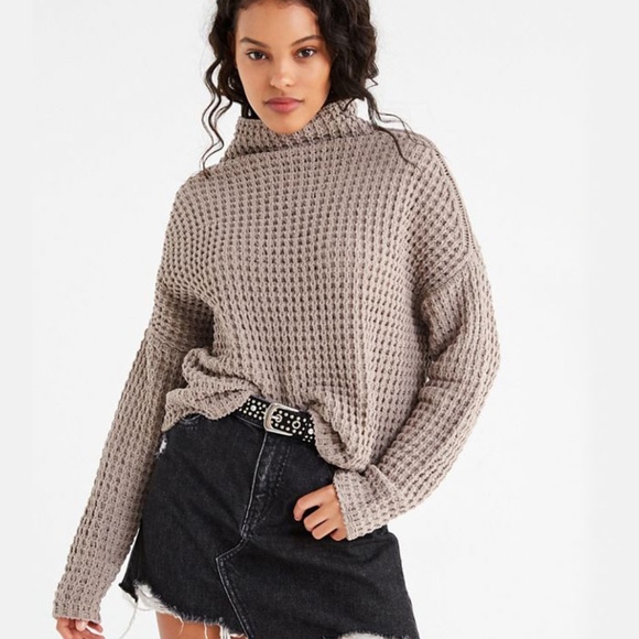 Urban Outfitters Sweaters - UO Waffle Knit Boxy Turtleneck Sweater